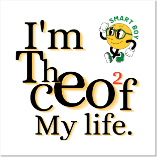 Life's CEO: White Tee Empowerment Posters and Art